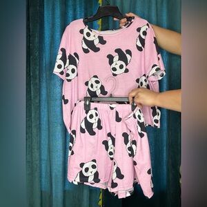 Cute and comfy pink panda pj set